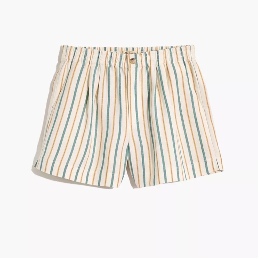 Madewell Linen-Blend Track Shorts in Stripe